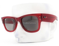 Ray-Ban Mega Wayfarer Sunglasses Crystal Red Gray Glass RB 0840-S 6679/B1 w/case