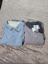 Woolrich Lot Of 2 Polo Shirts Mens Size Large Blue And Grey