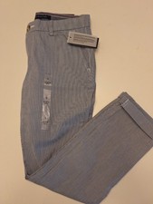  TOMMY HILFIGER Hampton Stretch Slim Chino Pants, Blue Gingham Check, Size 2