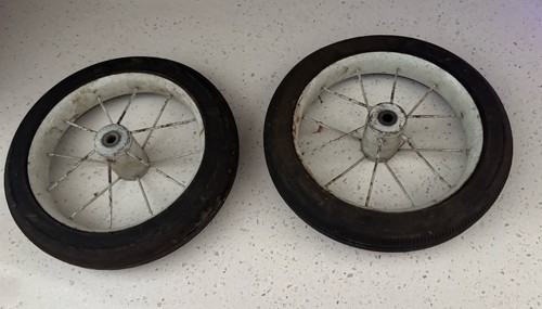 Vintage White Spoke Tricycle Wheels Solid Rubber?