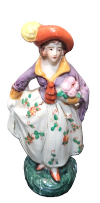 Kitsch Mid Century Japanischer Export Dresdner Stil Keramik Figur 4,5''