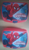 2X Marvel Spider-Man Brotdose, Lunchbox, Brotzeitbox, Snackbox, Vesperbrot