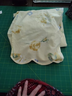 VTG Yves Delorme Floral Cotton Queen Flat Sheet Made in France 92w 106.5L