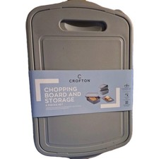 CROFTON 4Pc Chopping Board Set – Cutting Board with Strainer & Storage Bins 