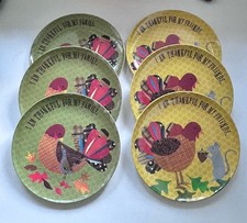 Pottery Barn Kids 6 Melamine Thanksgiving Thankful Plates Set of 6 - Holiday