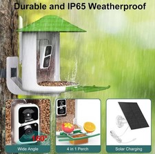 Birdsnap AI Smart Bird Feeder 2K Camera, Motion SD Card. Bird Watching/Watcher