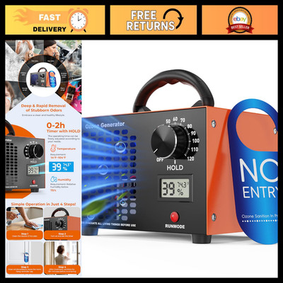 High-Output Ozone Generator 160,000mg/H with Timer & Display - Air Purifier for