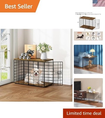 Elegant 24-Inch Dog Crate Furniture - Stylish Storage & Secure for Small Pets