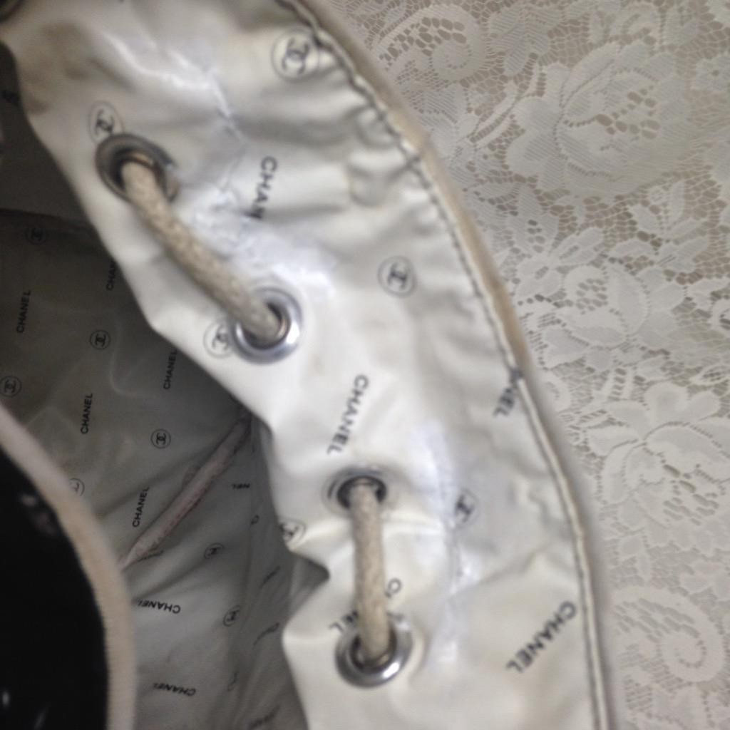 Chanel, Small Drawstring Pool Bag-Backpack 11in x… - image 10