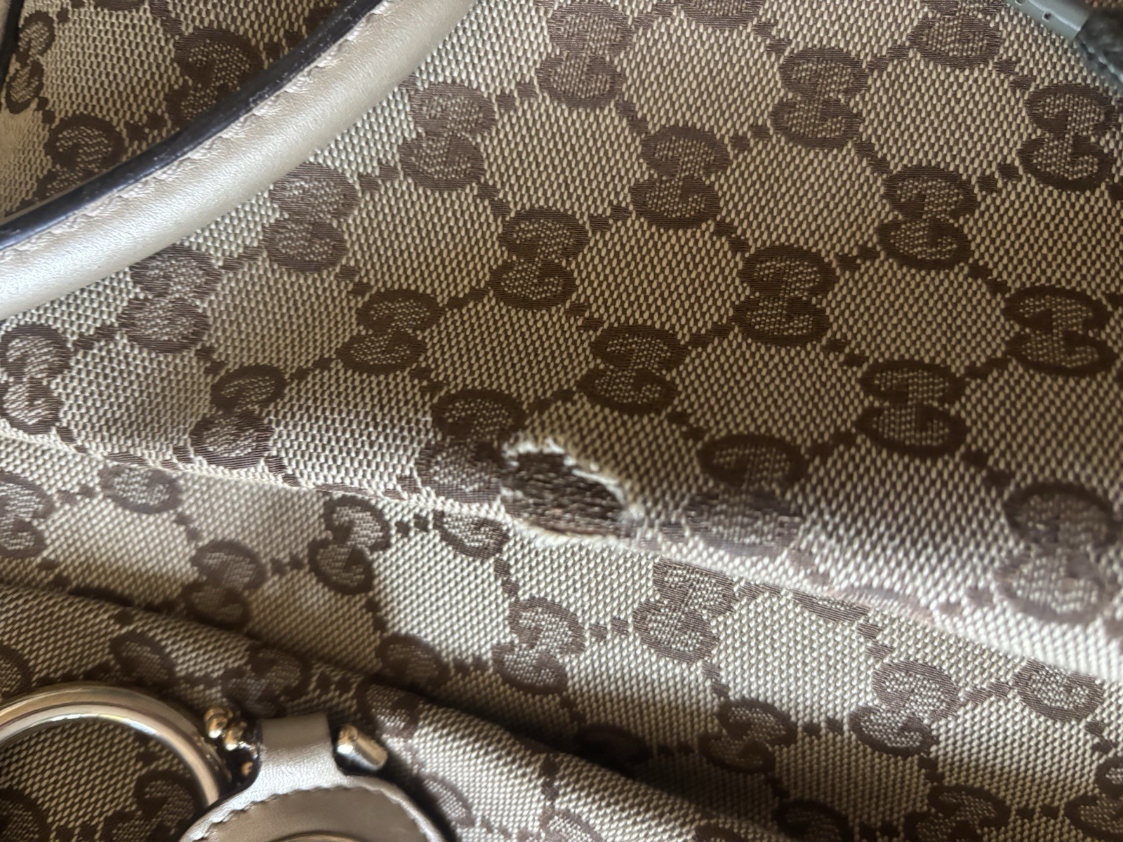 Gucci Sukey GG Satchel/Top Handle Bag Medium Light Brown Canvas image 10