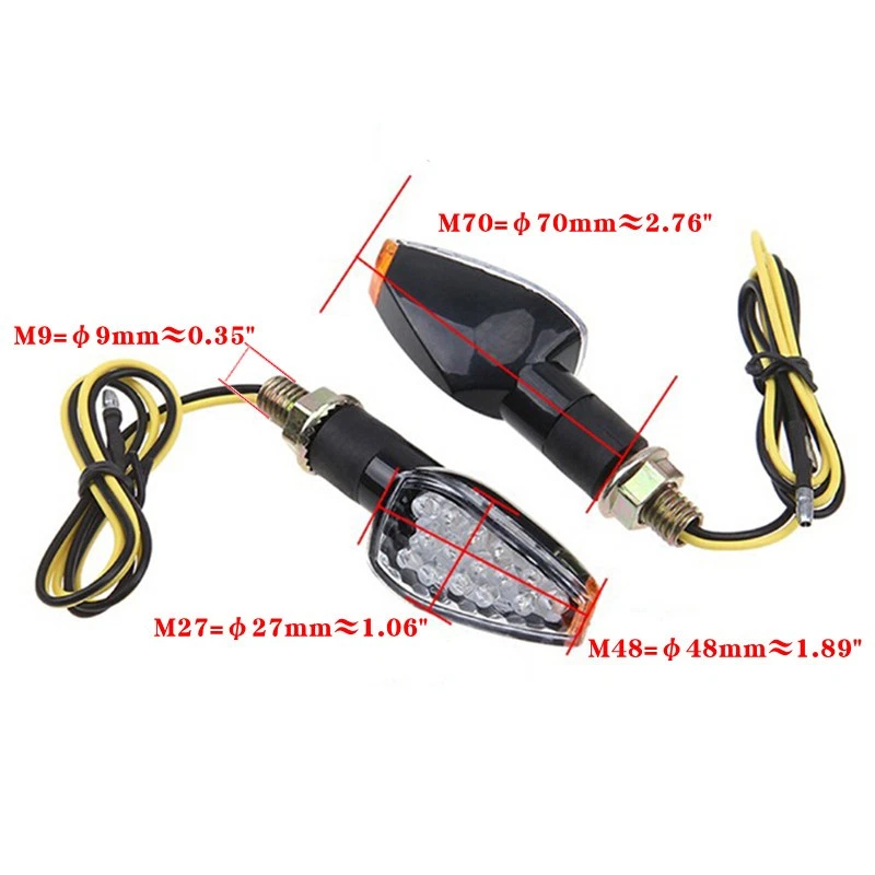 2x Motorcycle LED Turn Signal Lights Lamps for Suzuki GS1000G GS1100E GS1100G - Imagem 3 de 4