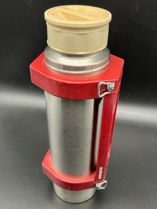 Vtg Zojirushi Tuff Boy Stainless Steel Vacuum Insulated Bottle w/ Handle 374033