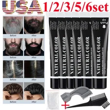 1~6x MOKERU Mens Black Beard Dye Cream With Comb Fast Coloring Beard & Hair Dye