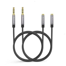 3.5mm Audio Aux Extension Cord 2pack 6.6 Ft / 2.0m Trrs 4pole Headphone Cable 