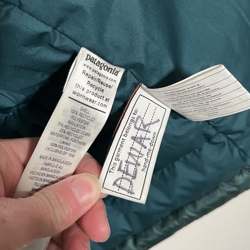 Patagonia Boy's Down Sweater Puffer Jacket Green Size Large (12) - 68245 - EXC! - Picture 5 of 10
