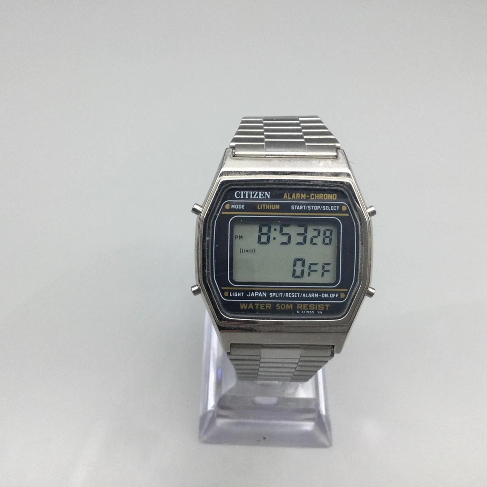 Reloj Cronógrafo Alarma Citizen Vintage Hombre 34mm 9110-312759 Batería Nueva 6.5" Foto 2 de 4