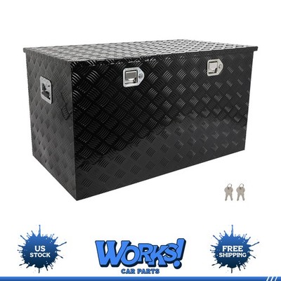 44''x24''x24'' Aluminum Storage Tool Box 2x Lift Air Rod Black