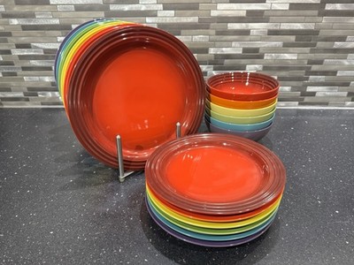 Le Creuset Neu Keramik Steinzeug Multicolor Regenbogen 18-teiliges Geschirrset UVP 309 £