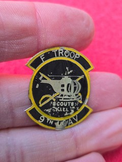 Vietnam War 9th Air Cavalry Regiment "F" Troop Beer Can DUI DI Crest Pin