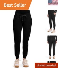 Women's Jogger Scrub Pant Elastic Waist 7 Pockets Moisture Wicking Stretch