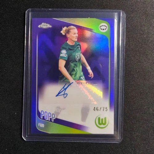 🦷SC 2025-26 TOPPS CHROME UEFA WOMEN'S AUTO PURPLE REFRACTOR /75 ALEXANDRA POPP