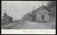 USA TIVOLI NY Postcard 1909 Railway Train Station