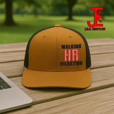 Walking HR ViolationEmbroidered Snapback & Flexfit Caps – 40 Hat Color Options