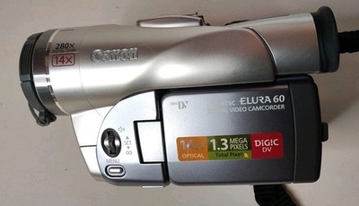 Canon Elura 60 MiniDV Camcorder 14x Optical Zoom Image Stabilization LCD Silver