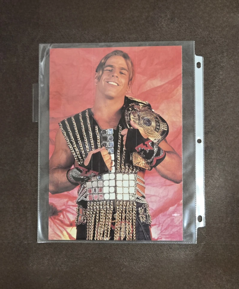Hoja de tarjetas vintage de la revista Shawn Michaels de la WWF sin cortar WWE Foto 2 de 4