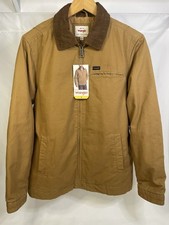 Wrangler Canvas Work Jacket Brown, Size S, Corduroy Collar, NWT
