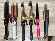 Hair hot styling tools BUNDLE Of 6 CHI/Hot Tools/ ect (flat iron and curlers)