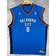 adidas Russell Westbrook Oklahoma City Thunder NBA Jersey Mens 2XL Blue 7818A