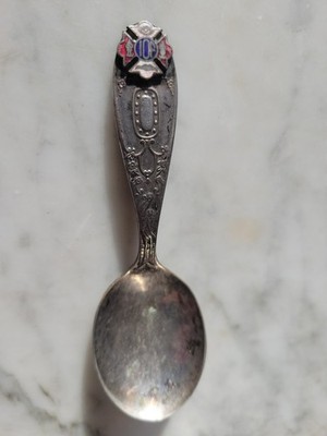 WM Rogers IOF Order of Oddfellows Souvenir Collector Spoon Stork Emblem 