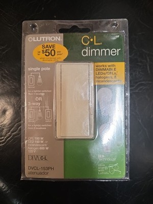 Lutron DVCL-153PH-LA :: Decorator Dimmer, Diva, 150/600W, Light Almond