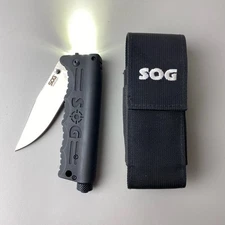 Sog Bladelight Folding Knife Flashlight Folder BLT5ON-CP W/ Sheath Discontinued