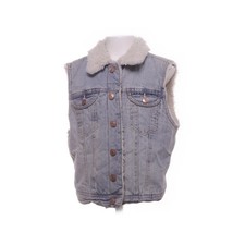 H&M, Jeansweste, Größe: 165, Blau/Weiß, Baumwolle/Polyester, Denim, Mädchen #cD6