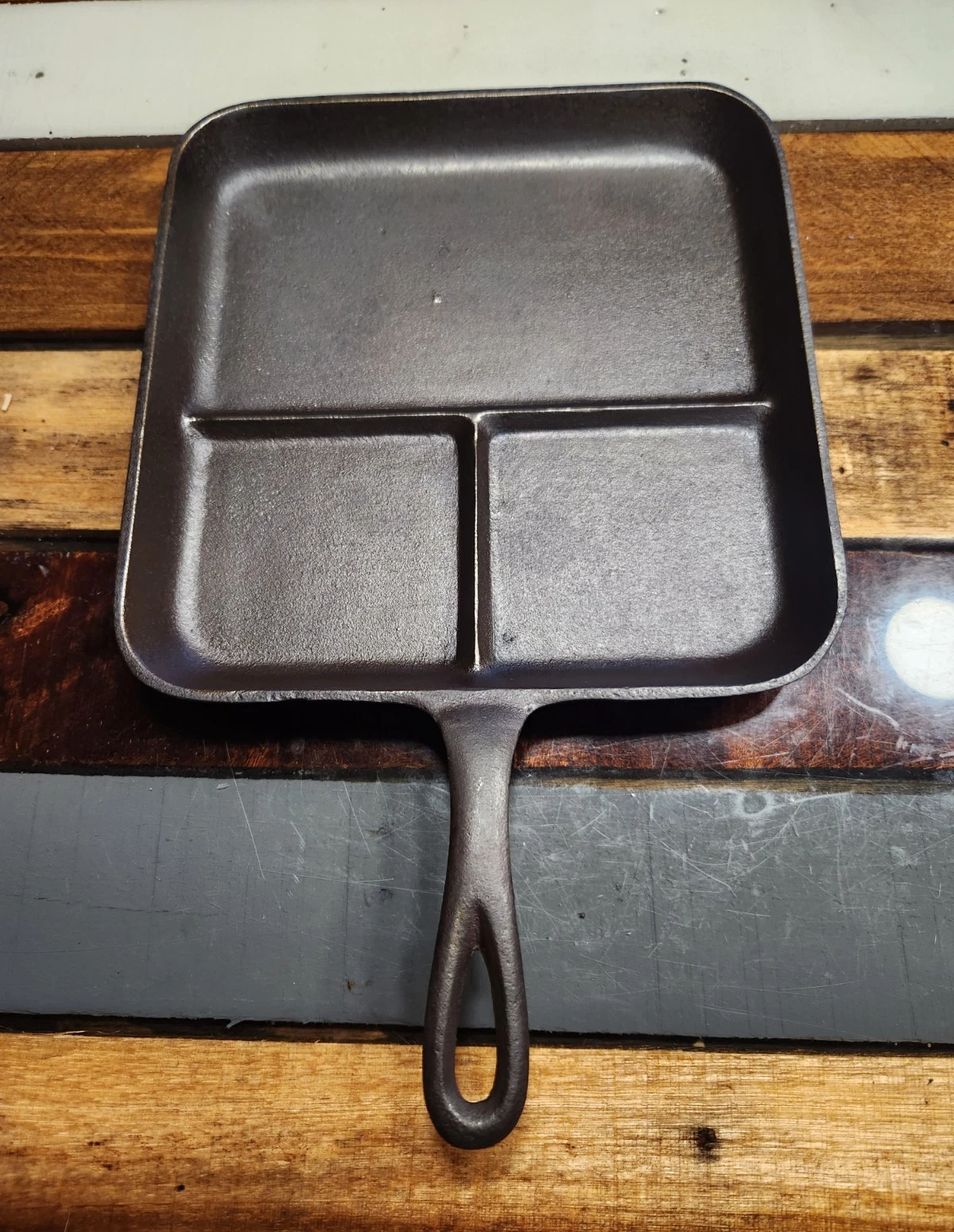 Cast Iron Divided Skillet Pan 3-Section Square Sectioned Griddle
Opens in a new window or tab