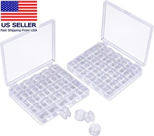 50 Pcs Bobbins, Plastic Bobbins for Sewing Machine, Sewing Bobbins with Bobbin C