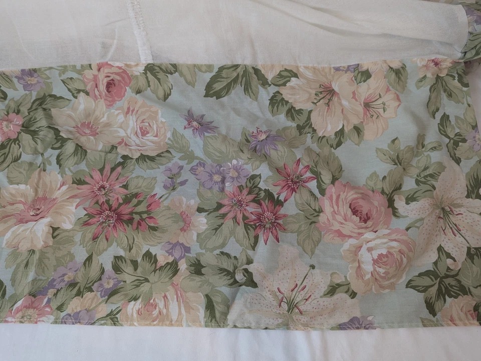 Falda de cama vintage en casa con Martha Stewart ~ KING verde floral Cottagecore Foto 3 de 4