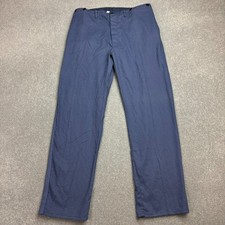 VINTAGE French Trousers Adult 36x32 Blue Work Wear Chore Canvas Utility Mens