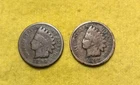 Pair of 1892 Indian Head Cents - Good Condition and Damaged Cent