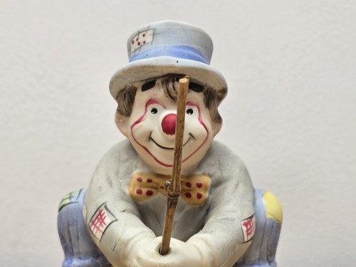 Figura vintage de payaso de pesca Hobo de porcelana 1986 de 4" - Imagen 6 de 8