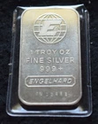 Engelhard 1 oz .999 Fine Silver Bar, vertical design, 'E' in globe