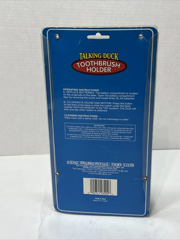 Vintage Yellow Duck Talking Toothbrush Holder 2002 Fun-damental Too Ltd. RARE - Image 4 of 4