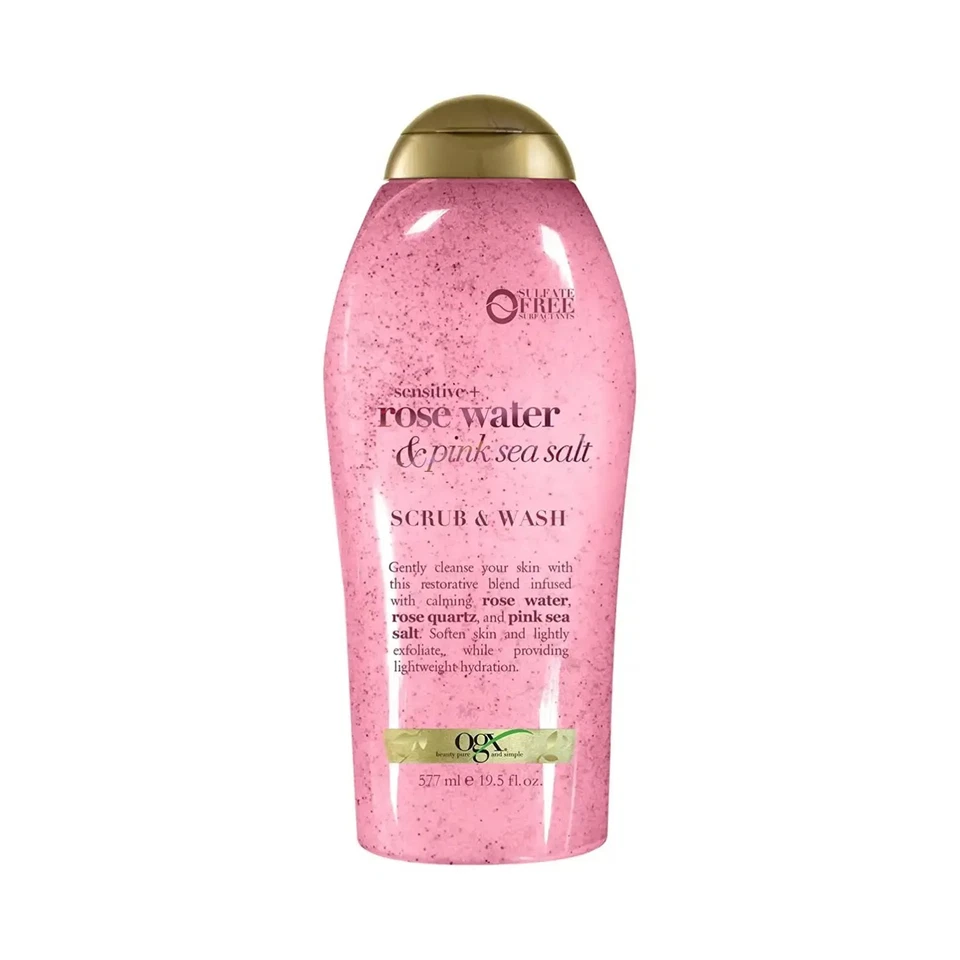 OGX Rose Water & pink Salt + Coconut Coffee Body Scrub & Wash 195mL - USA IMPORT - Image 2 of 3