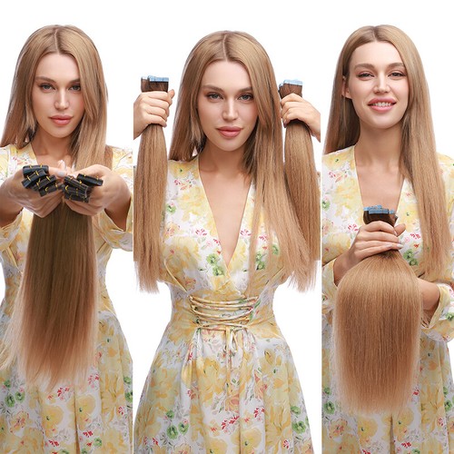 AAAA+ Tape In 100% Remy Human Hair Extensions Full Head Skin Weft 40PCS~80PCS - Picture 2 of 40