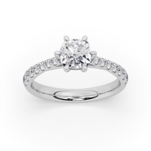 IGI, D/VS1, Solitaire Lab-Grown Cushion Diamond Engagement Ring, 950 Platinum - Picture 13 of 24