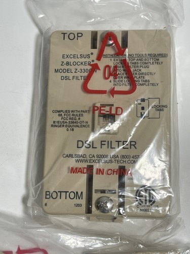 DSL Filter Excelsus Z-Blocker Z-330CW Wall Mount 3 Telephone Inline Filter - 第 2/5 張圖片