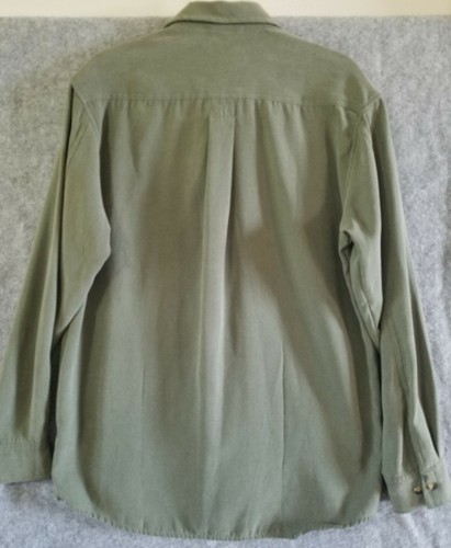 Covington Shirt Mens Sz Med Reg 38/40 Green L Sleeve Suede Dress Button Up #595 - Picture 4 of 9