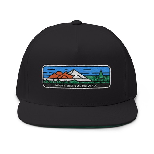 Cappello piatto Mount Sneffels Colorado regolabile attrezzatura avventura all'aperto - Foto 2 di 5